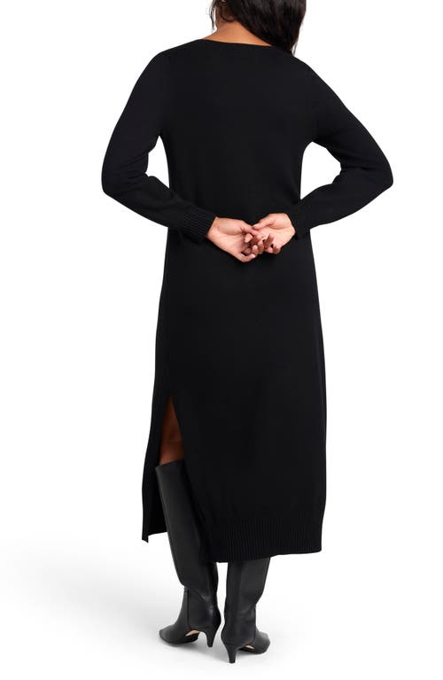 Shop Splendid X Cella Jane Long Sleeve Sweater Dress In Black