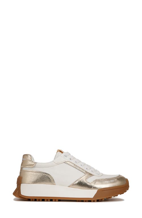 Shop Sam Edelman Layla Sneaker In Off White/molten Gold