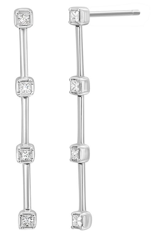 Bony Levy Aviva Diamond Station Linear Drop Earrings in 18K White Gold at Nordstrom