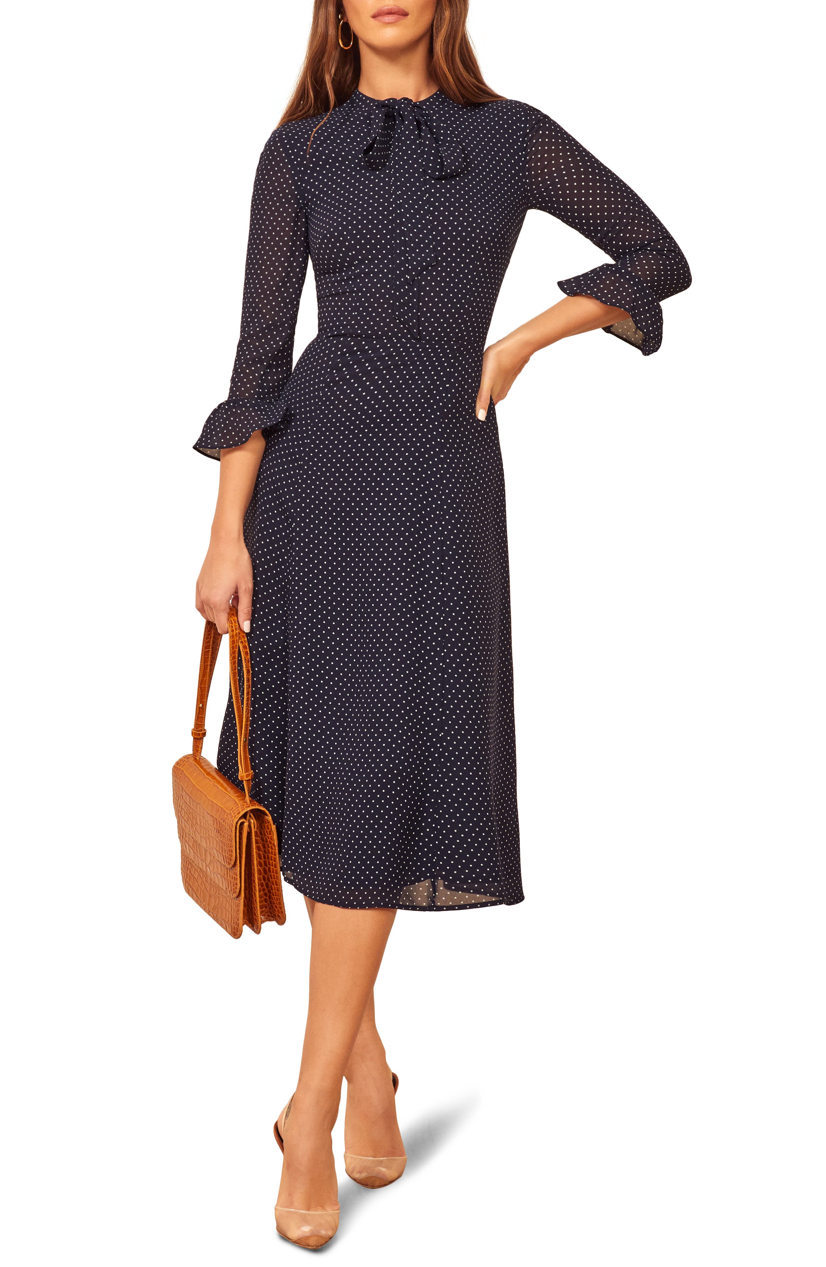 Reformation Castel Polka Dot Dress 