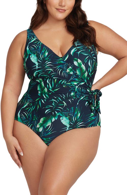 Artesands Palmspiration Hayes D- & DD-Cup One-Piece Swimsuit Dark Navy at Nordstrom, Us