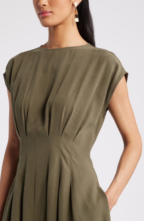 Nordstrom Pleated A-line Dress In Olive Night