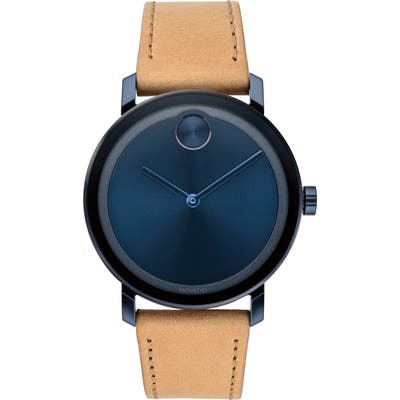 Movado Bold Evolution Leather Strap Watch, 40Mm