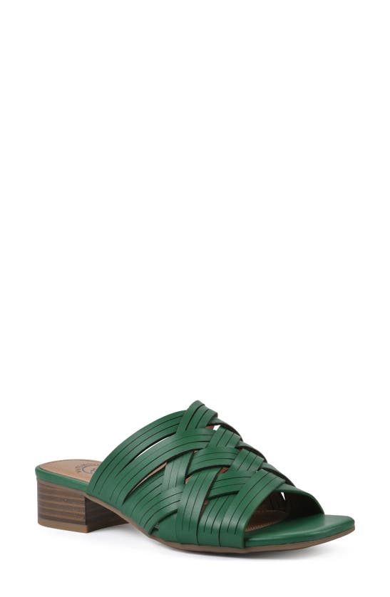 White Mountain Footwear Alluvia Sandal In Classic Green/ Smooth