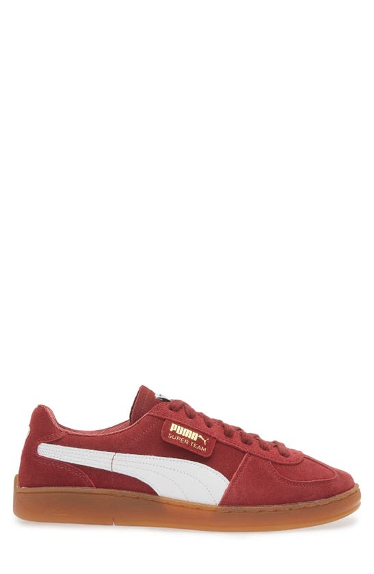 Puma Super Team Suede Sneaker In Team Regal Red- White-gum