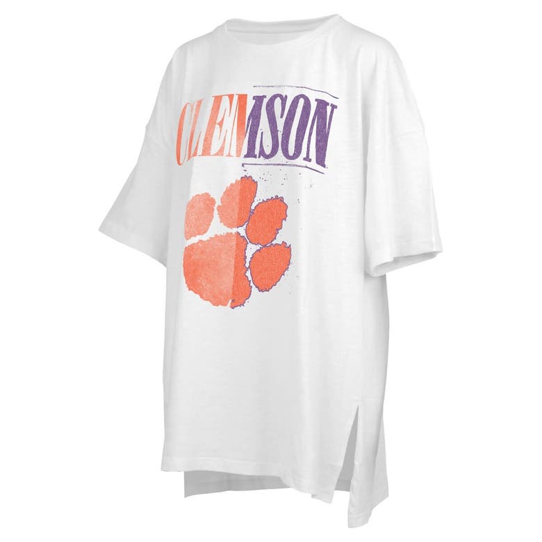Shop Pressbox White Clemson Tigers Lickety-split Oversized T-shirt