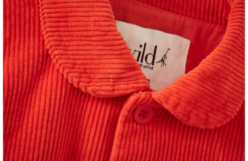 Vild House Of Little Organic Corduroy Jacket In Dark Coral