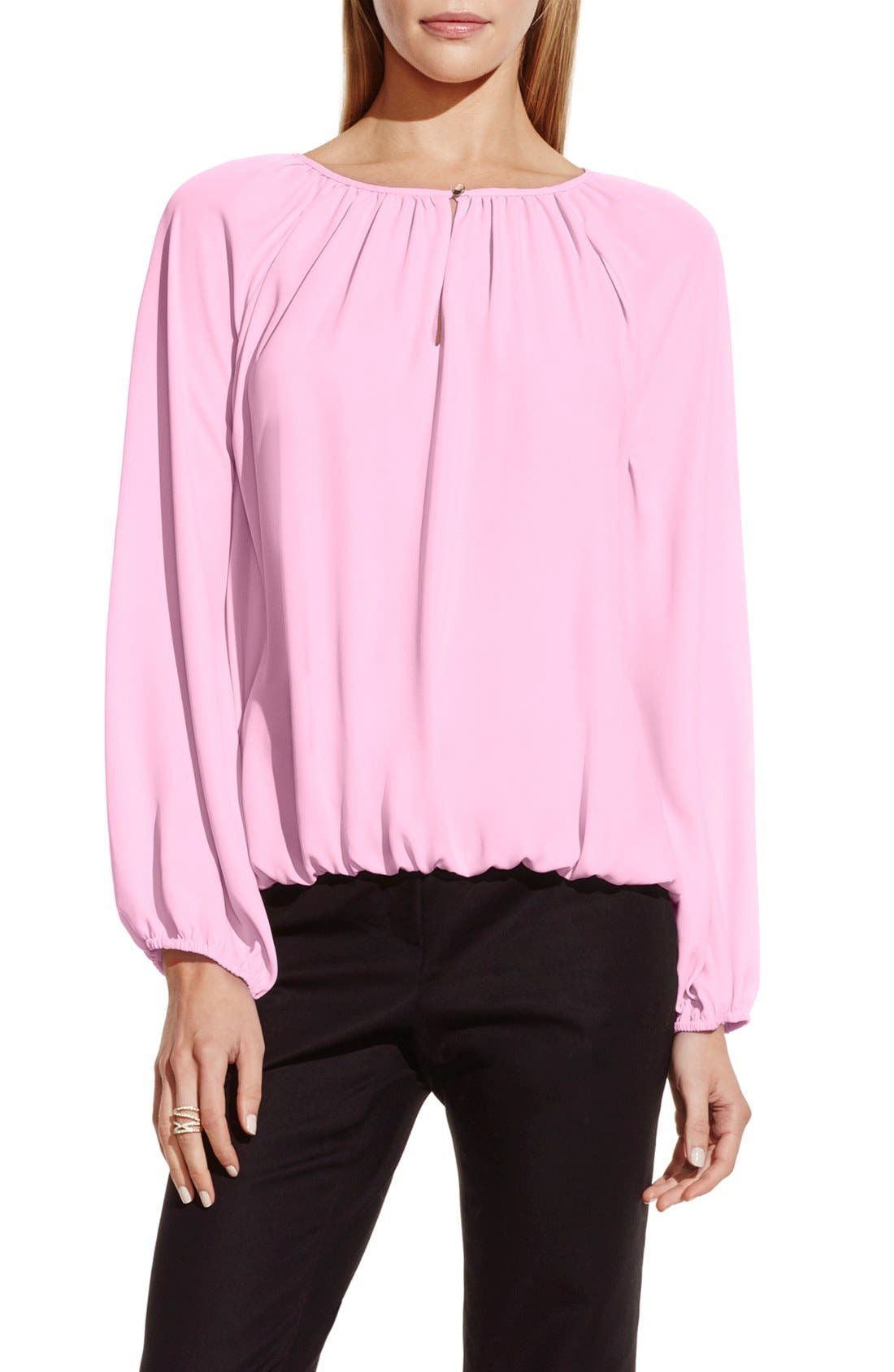 Vince Camuto Keyhole Neck Peasant Blouse Nordstrom