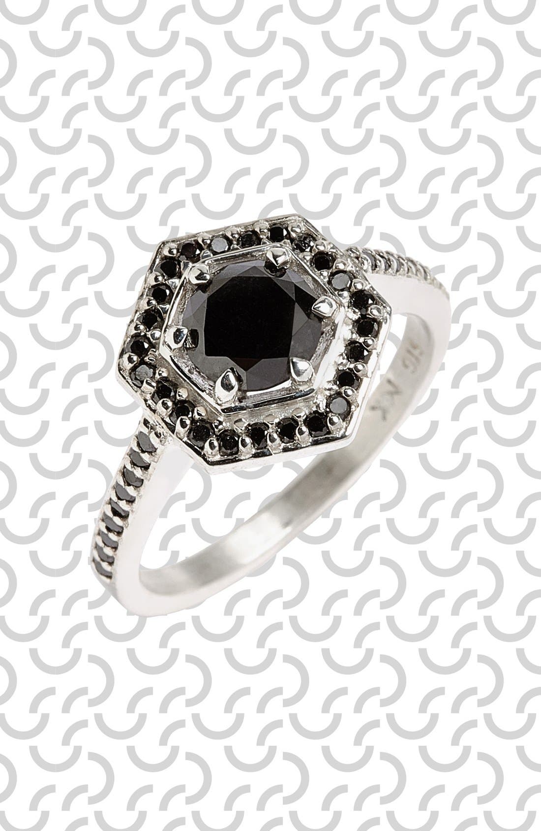 Meadowlark Hex Black Diamond & Silver Engagement Ring Nordstrom