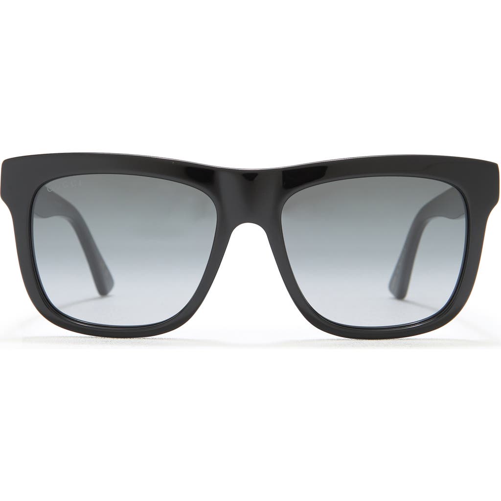 Gucci 54mm Square Sunglasses In Black Black Grey