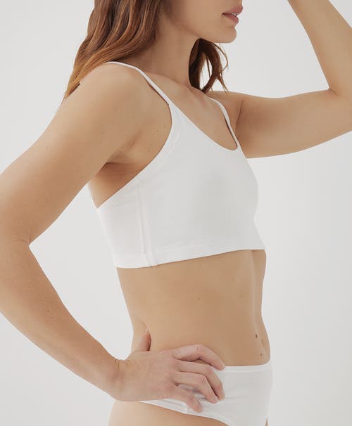 Pact Organic Cotton Everyday Strappy Scoop Bralette In White