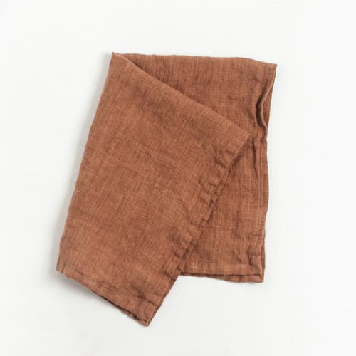 Creative Women Stone Washed Linen Tea Towel In Terracotta