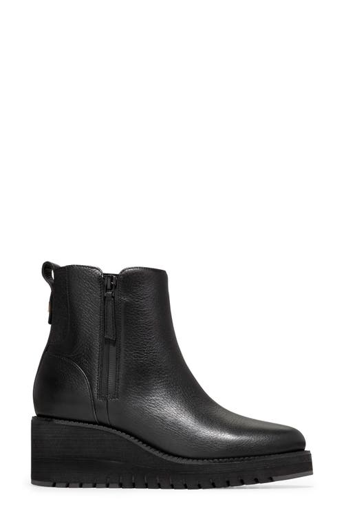 Shop Cole Haan Zerogrand City Waterproof Wedge Bootie In Black/black Wp