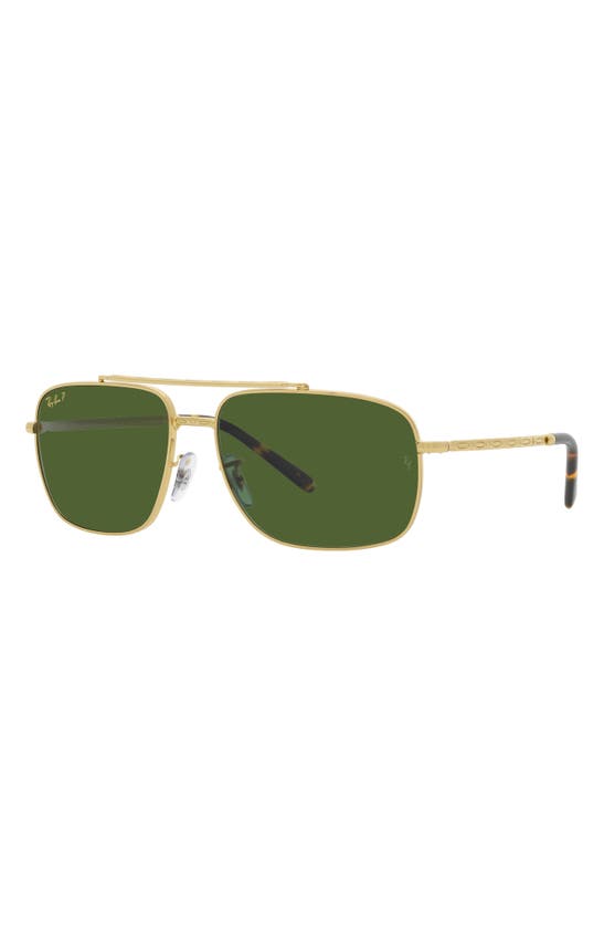 Shop Ray Ban Ray-ban 62mm Polarized Pillow Sunglasses In Yellow Gold