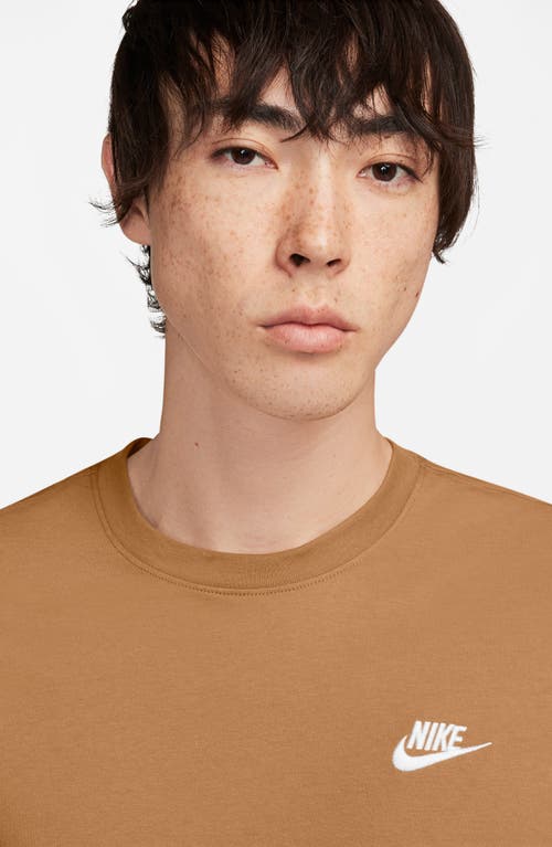 Shop Nike Sportswear Club Crew Neck T-shirt In Flax