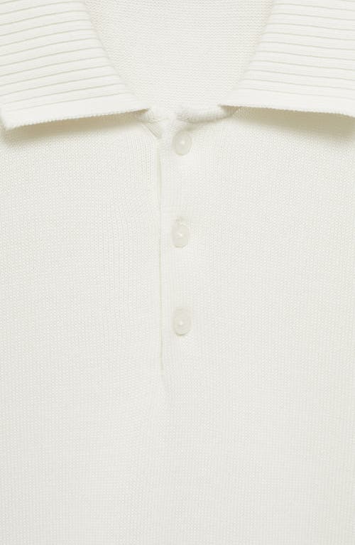 Shop Mango Fine Cotton Knit Polo In Off White