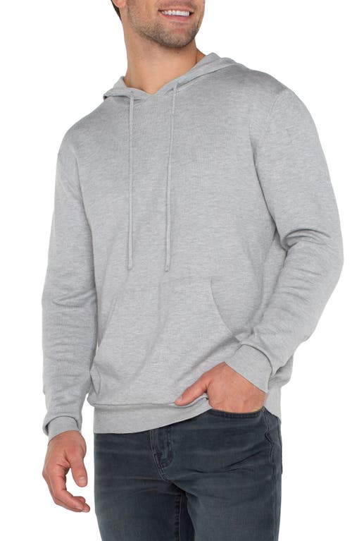 Shop Liverpool Lightweight Pullover Hoodie Sweater In Heather Grey