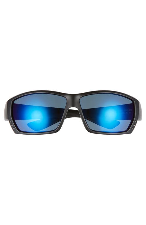Costa Del Mar Tuna Alley 60mm Polarized Sunglasses In Blackout/blue Mirror