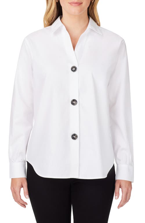 Foxcroft Silva Button-Up Top White at Nordstrom,