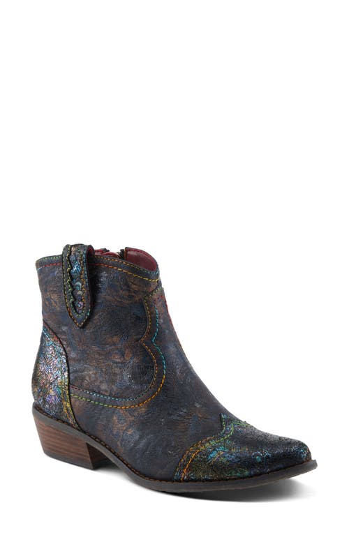 Shop L'artiste By Spring Step Countrypop Wingtip Pointed Toe Western Boot In Navy Multi