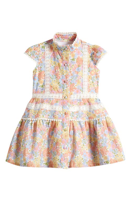 bcbg Kids' Lace Trim Dress in Pink Multi at Nordstrom, Size 3T