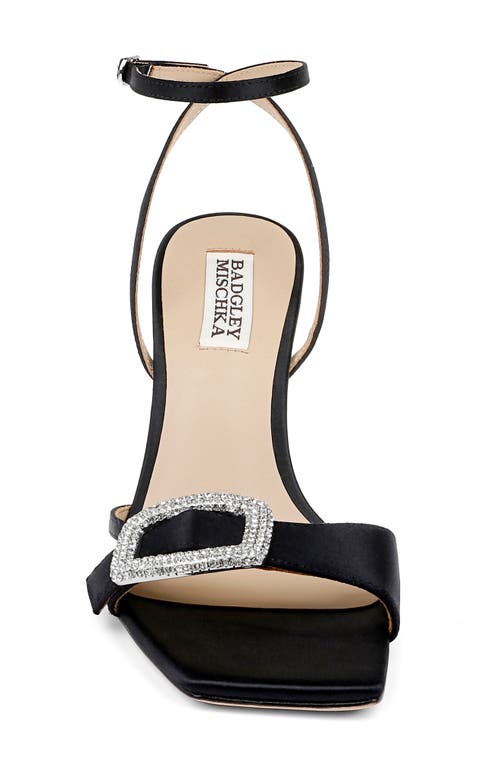 Badgley Mischka Collection Judith Ankle Strap Sandal In Black Satin
