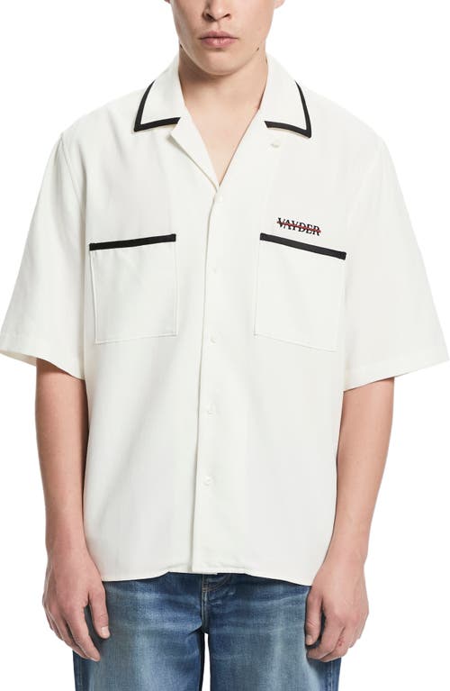 VAYDER Luca Oversize Silk Blend Camp Shirt White at Nordstrom,