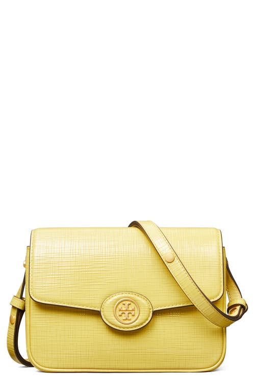 Tory Burch Robinson Crosshatched Leather Convertible Crossbody Bag in Pale Butter at Nordstrom