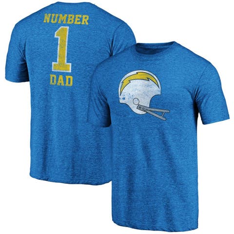 Men's Fanatics Branded Heathered Royal Los Angeles Rams Greatest Dad Retro Tri-Blend T-Shirt