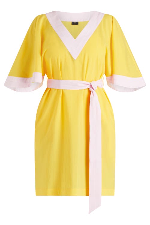 Shop Valimare Casia Belted Cover-up Dress In Yellow