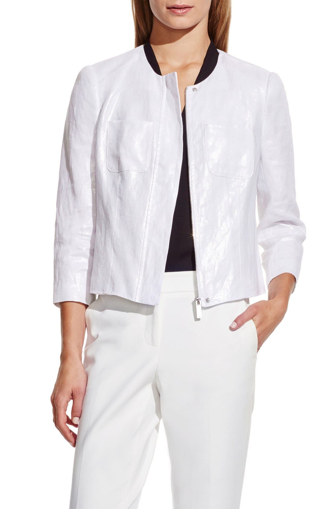 Vince Camuto Collarless Linen Jacket Nordstrom