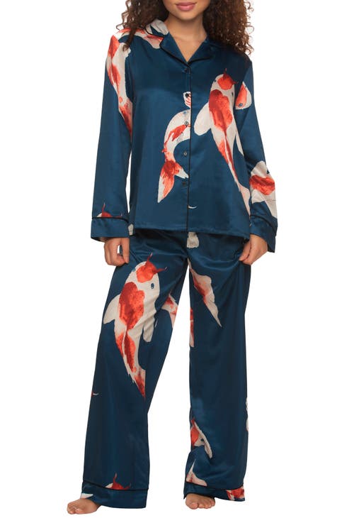 Felina Elysees Rich Satin and Jersey Pajama Set