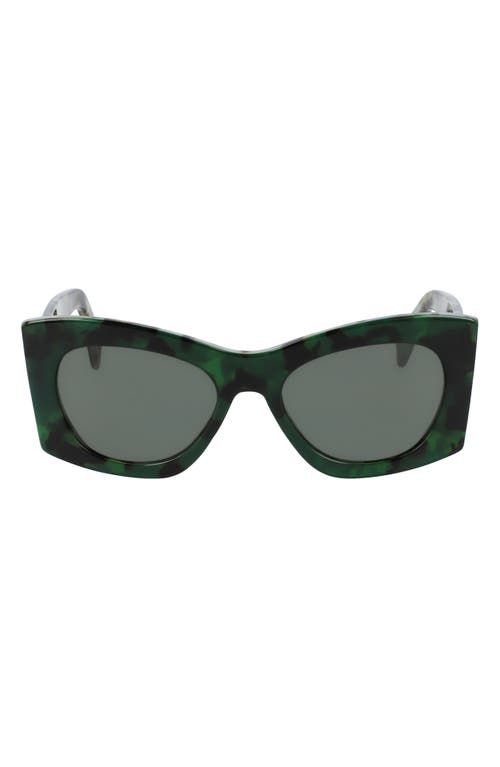 Lanvin Mother & Child 54mm Butterfly Sunglasses In Green/havana Green