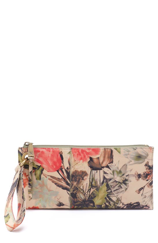 Vida Wristlet in Printed Leather - Abstract Foliage – HOBO