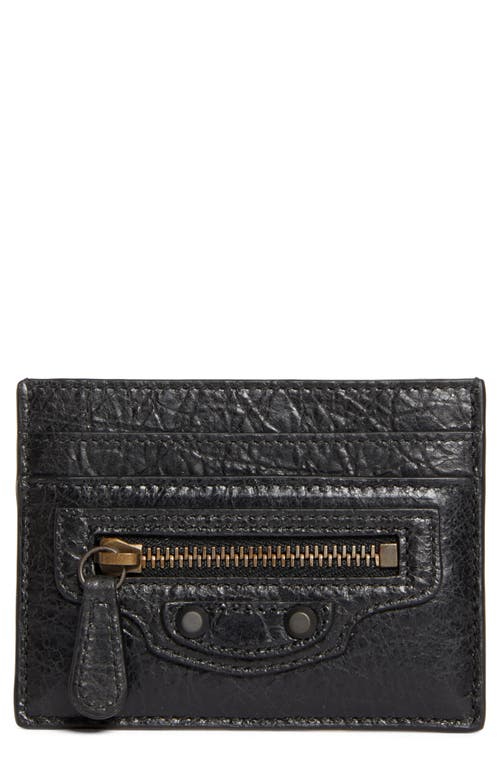 Balenciaga Le City Leather Card Case In Black