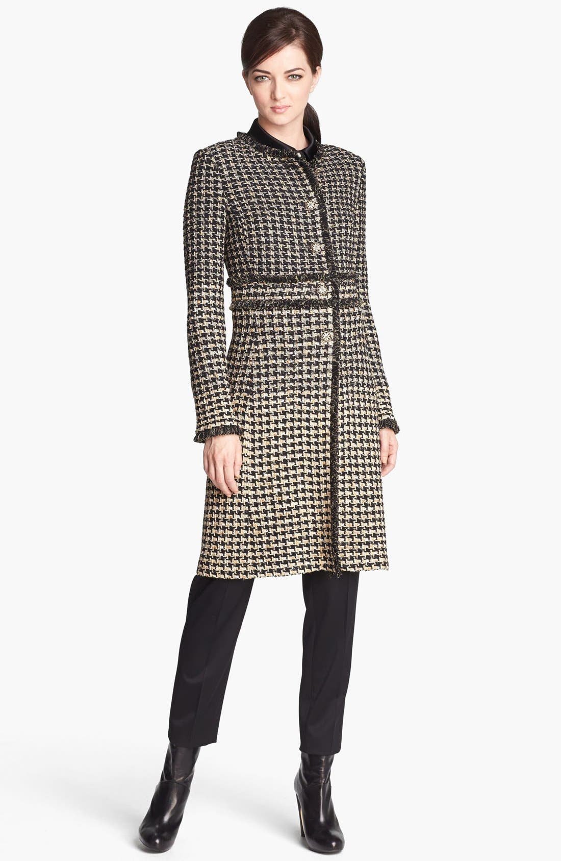 St. John Collection Long Metallic Houndstooth Jacket Nordstrom