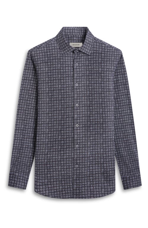 Shop Bugatchi James Ooohcotton® Checker Button-up Shirt In Black