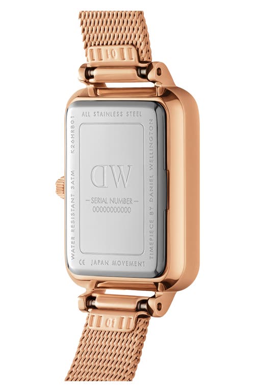 Daniel Wellington Quadro Mesh Strap Bracelet, 20mm X 26mm In Rose Gold