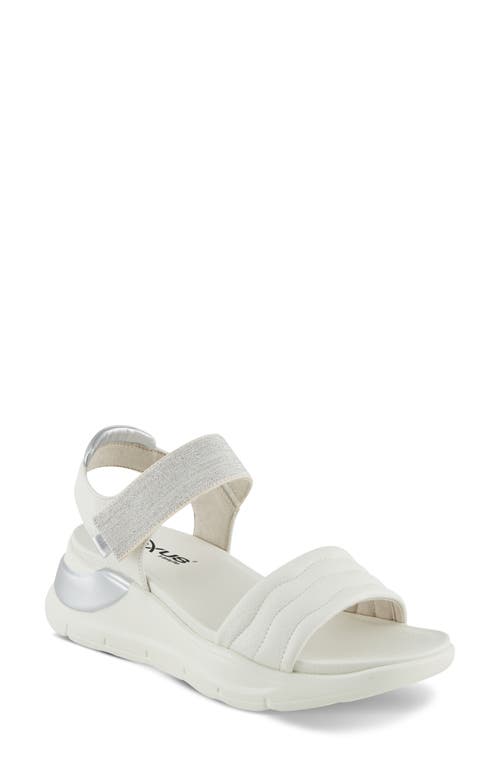 Flexus By Spring Step Zashine Slingback Platform Wedge Sandal In White
