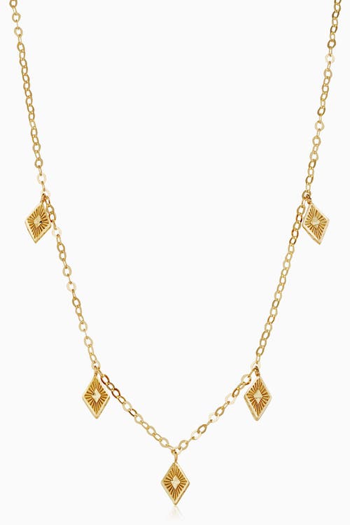 Oradina Women's 14k Yellow Gold Roma Diamond Station Charm Necklace In Yellow Gold