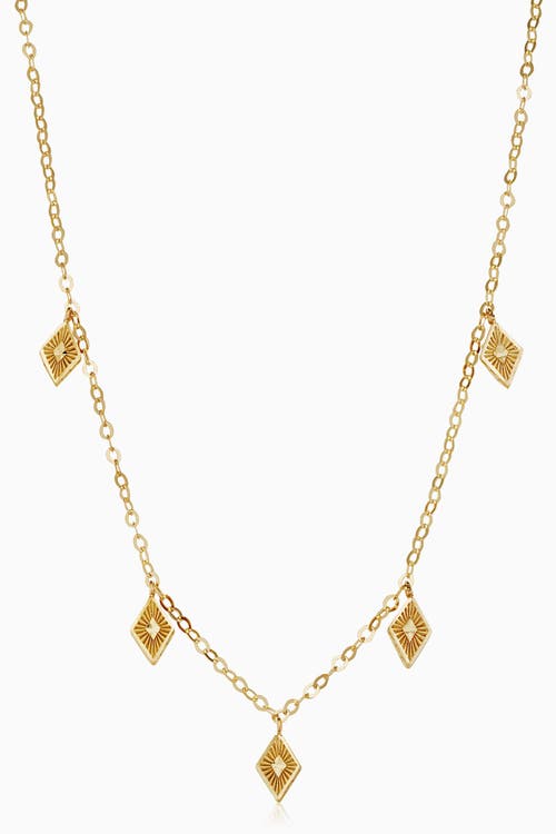 Shop Oradina 14k Yellow Gold Roma Diamond Station Charm Necklace