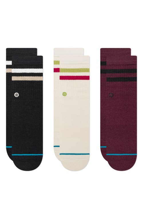 Stance Kids' Classic Assorted 3-Pack Combed Cotton Blend Ankle Socks in Black at Nordstrom