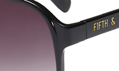Fifth & Ninth Kingston Aviator 60mm Oval Sunglasses In Black/black