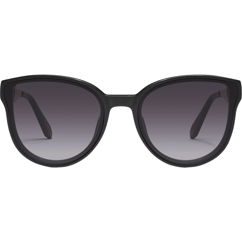 Quay Australia Date Night 54mm Round Sunglasses In Black/smoke