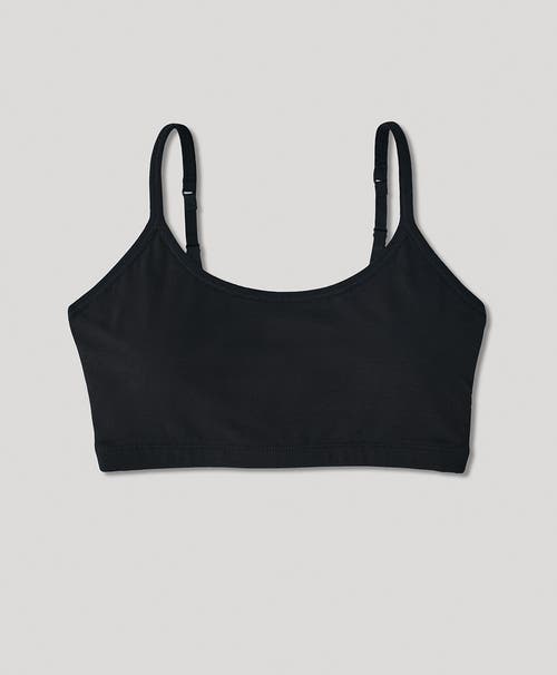 Pact Organic Cotton Everyday Strappy Scoop Bralette In Black