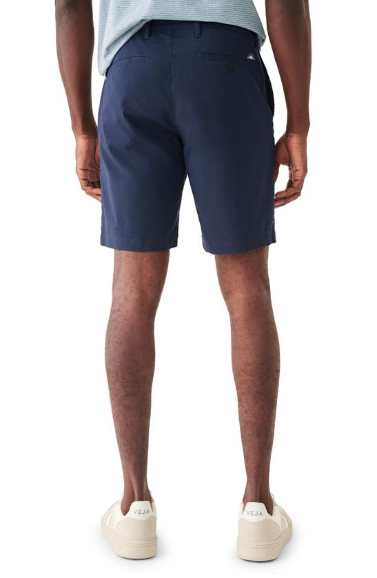 Shop Faherty Movement Organic Cotton Blend Chino Shorts In Navy