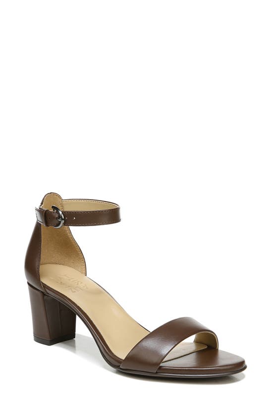 Naturalizer True Colors Vera Ankle Strap Sandal In Mocha Leather