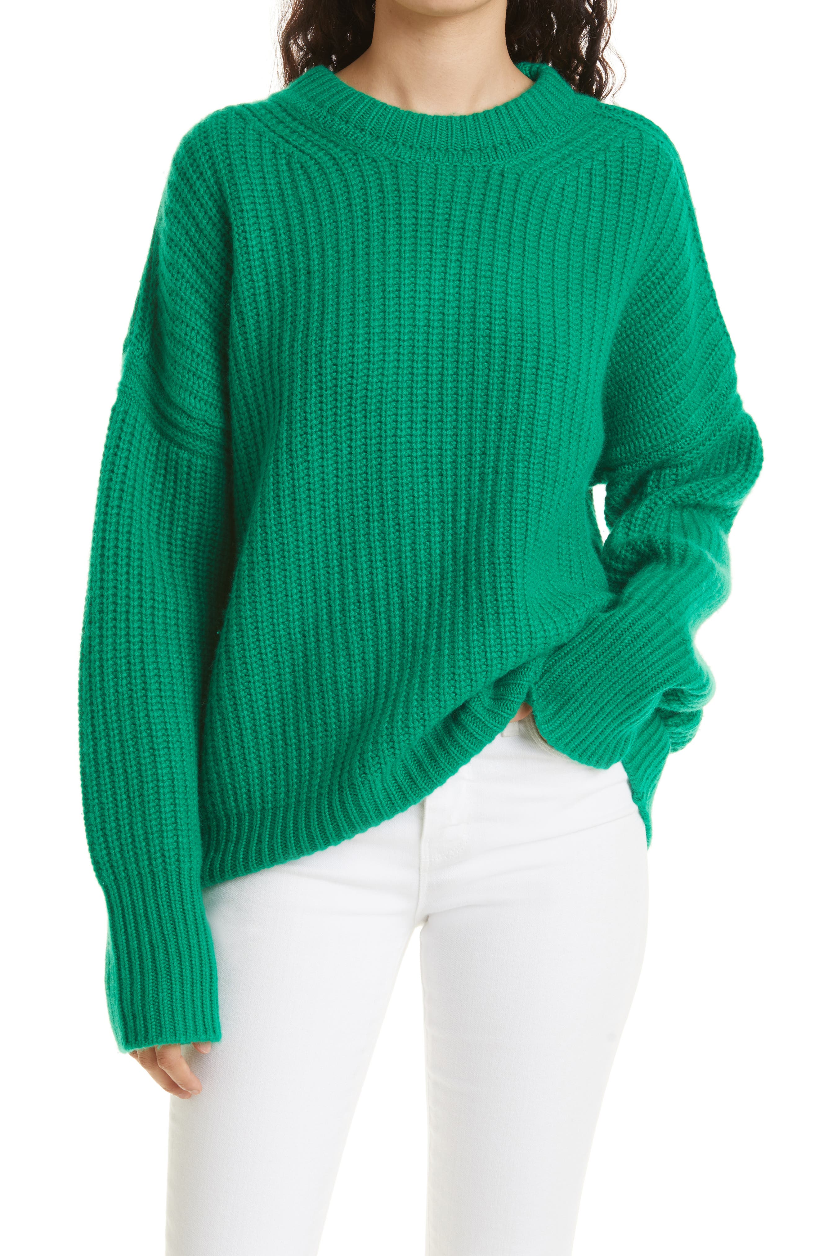 Green Women's Occident Turtleneck Cashmere Sweaters Warm SlimLoose Wool Sweater 