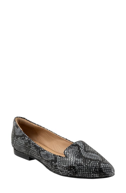 Trotters Harlowe Pointed Toe Loafer (Women) - Multiple Widths Available Black And White at Nordstrom,