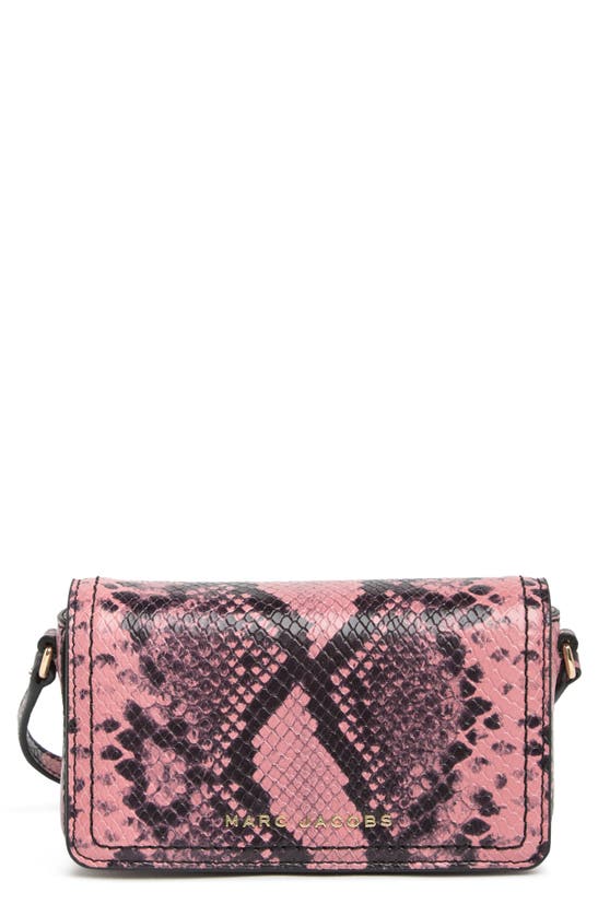 Marc Jacobs Snake Embossed Leather Mini Bag In Dusty Rose Multi